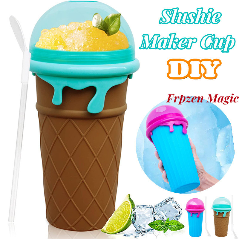 500ml Large Capacity Slushy Cup Summer Squeeze Homemade Juice Water Bottle Quick-Frozen Smoothie Sand Cup Pinch Fast Cooling Magic Ice Cream Slushy Maker Beker Kitchen Gadgets - Image 5