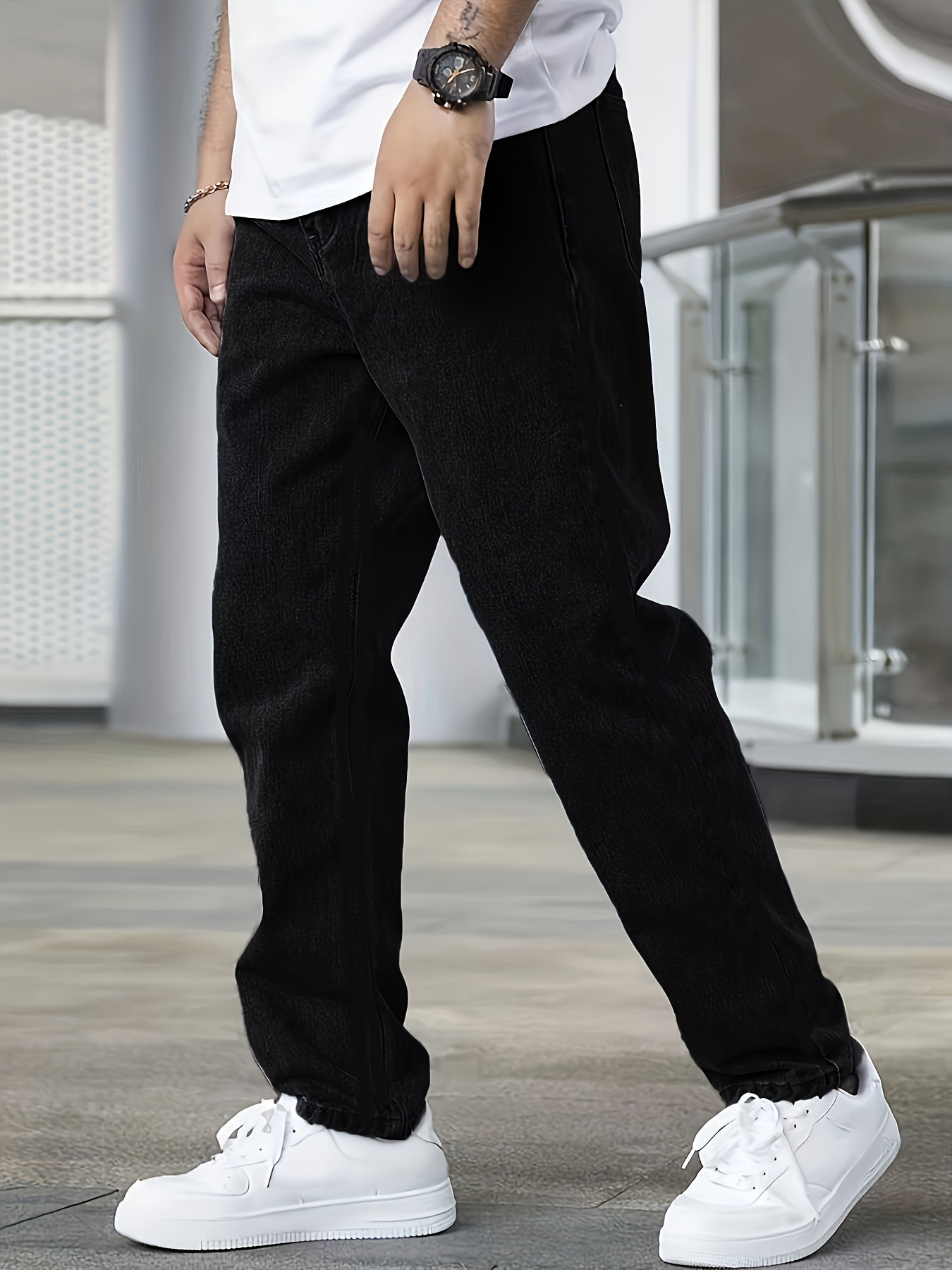 Men's Black Trend Simple All-matching Jeans Fashion Personality - Image 3