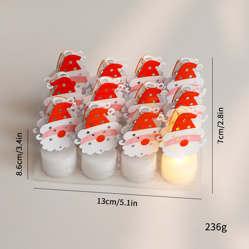 LED Electronic Candle Lights Christmas Trees Santa Claus Snowmen Creative Candles Small Night Lights Home Decorative Ornaments - Image 3