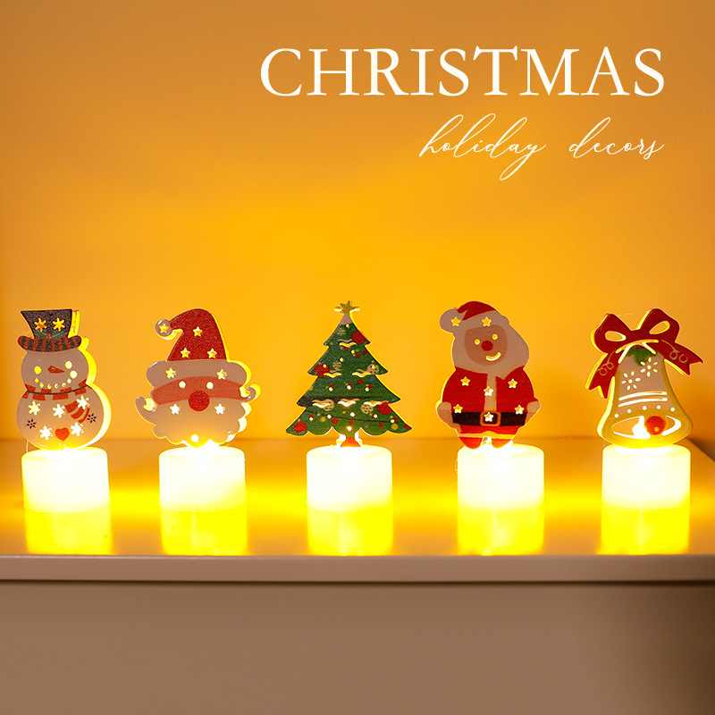 LED Electronic Candle Lights Christmas Trees Santa Claus Snowmen Creative Candles Small Night Lights Home Decorative Ornaments - Image 5