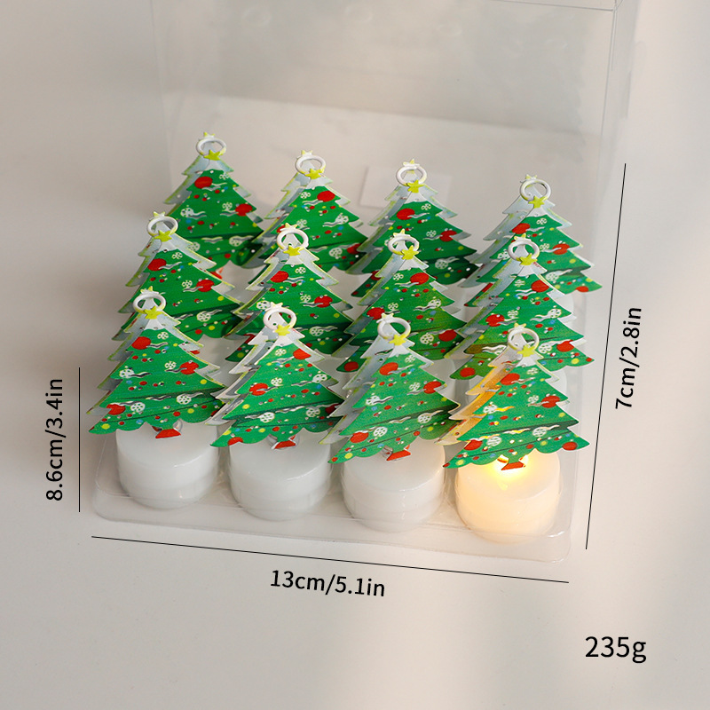 LED Electronic Candle Lights Christmas Trees Santa Claus Snowmen Creative Candles Small Night Lights Home Decorative Ornaments - Image 2