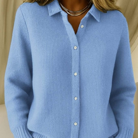 Casual Fashion Button Knitted Lapel Sweater For Women Long Sleeve Knitted Sweaters Tops Winter Jumper - Image 5