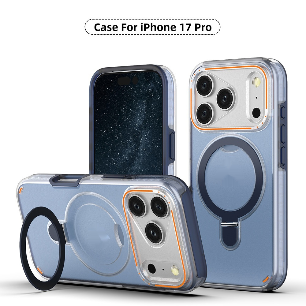 360 Rotation Stand Holder Magnetic Matte Phone Case For I-Phone 17 Pro 17 Max Plus Shockproof Protection Cover Shell - Image 2