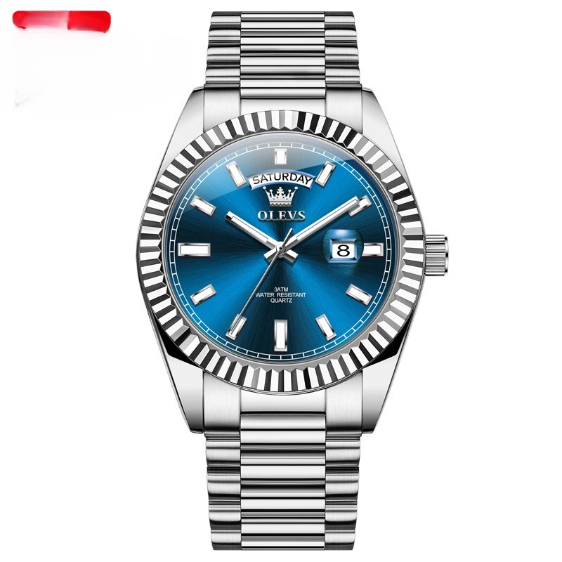 Luminous Waterproof Business Steel Belt Wrist Watch - Image 2
