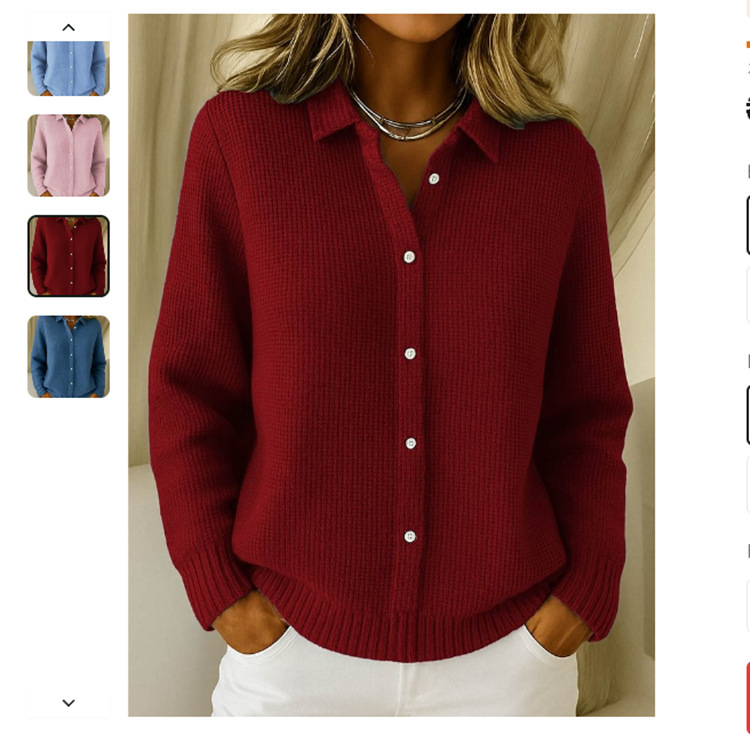 Casual Fashion Button Knitted Lapel Sweater For Women Long Sleeve Knitted Sweaters Tops Winter Jumper - Image 4